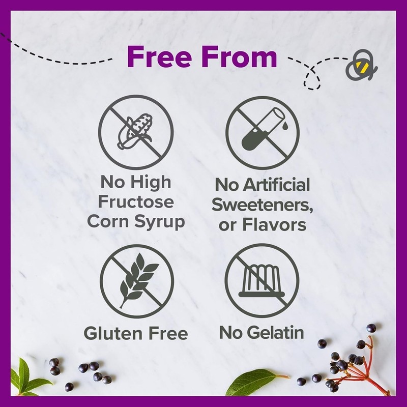 Zarbee’s Elderberry Gummies Daily Immune Support Supplement with Vitamins A C D gallery