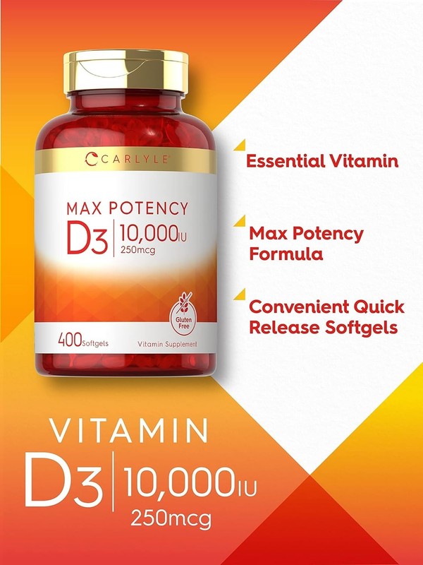 Daily Immune & Bone Support – Vitamin D3 10000 IU Softgels 400 gallery