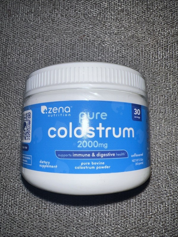 Zena Nutrition Pure Colostrum Powder 2000Mg 30 Servings Exp 11/27