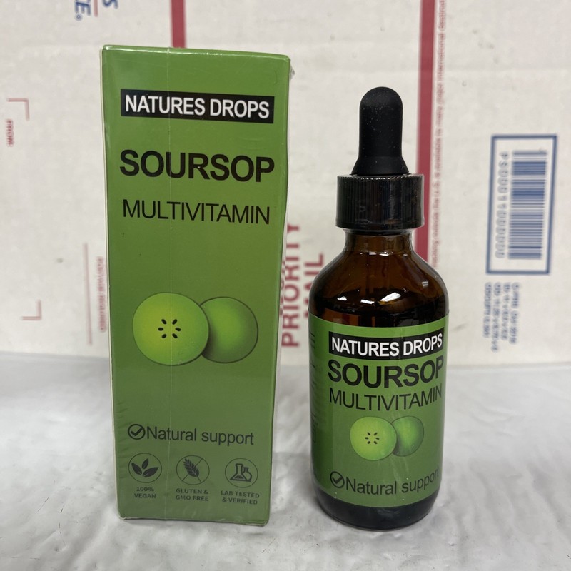Soursop Graviola Liquid Drops /30 Servings/exp:09/2027 /2 Bottles