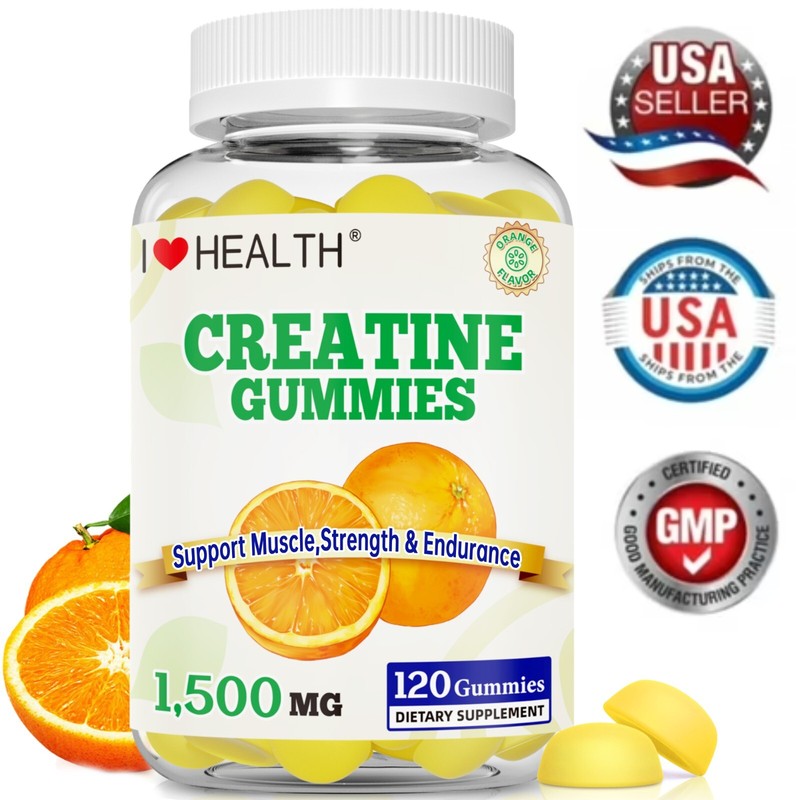 Creatine Monohydrate Gummies, 1500mg per serving, 120 Servings