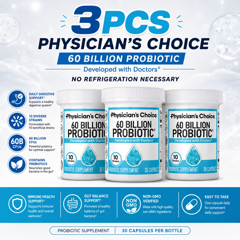 Physician’s CHOICE Probiotics 60 Billion CFU -Digestive Health, Immune Support