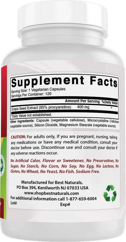 Best Naturals Grapeseed Extract 400 Mg 120 Vcaps 120 Count Pack Of 3 gallery