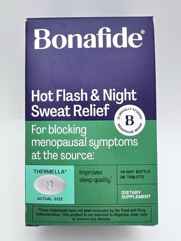 Bonafide Thermella Hot Flash & Night Sweat Relief 28pc Menopause Support Exp2027