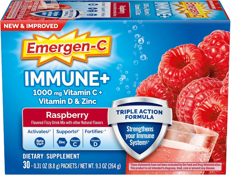 Immune+ Triple Action Immune Support Powder, Betavia (R), 1000Mg Vitamin C, B Vi