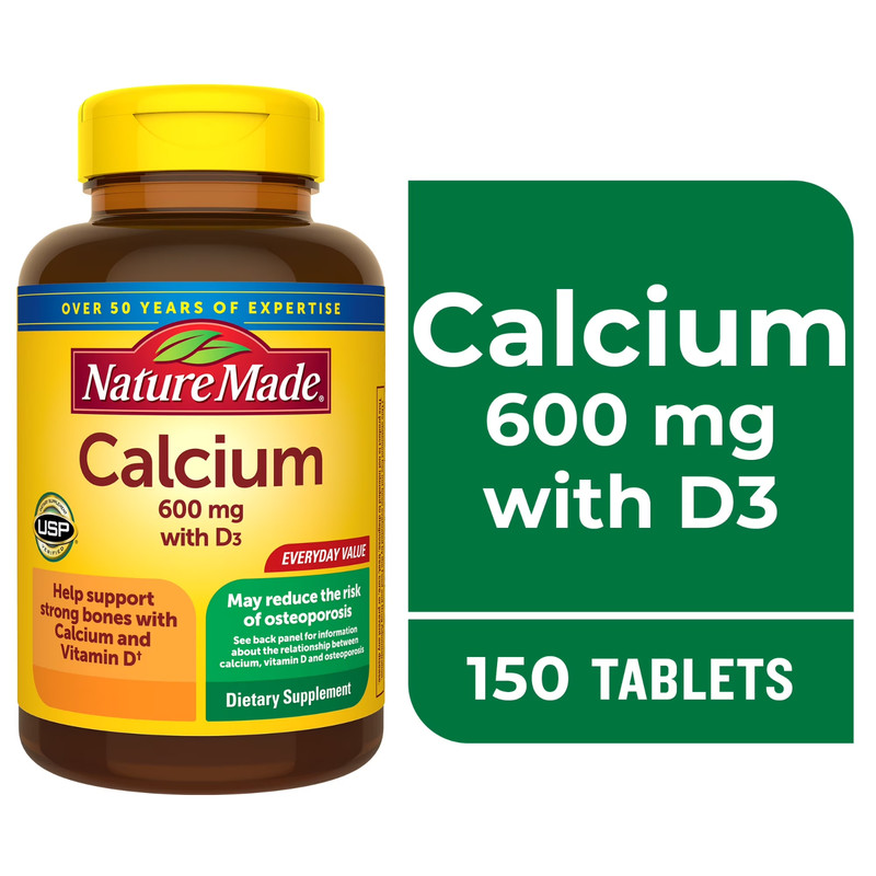Nature Made Calcium 600 mg with Vitamin D3, Dietary Supplement 150 Count