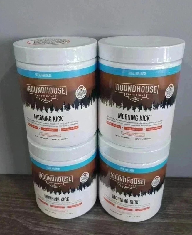 4 Pack Roundhouse Morning Kick Digestive Supplement Powder Strawberry free ship gallery