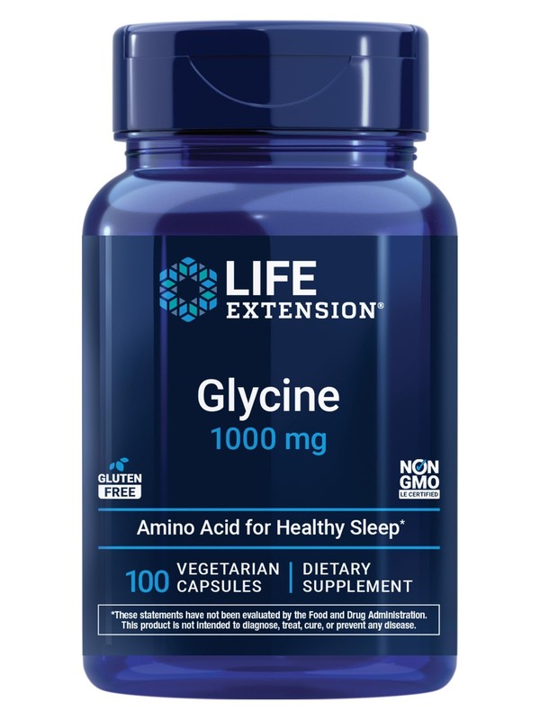 Life Extension Glycine, 1000 mg, Amino Acid 100 Count (Pack of 1), Off White