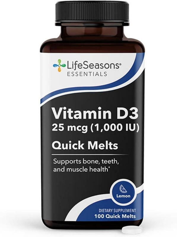 Vitamin D3 Quick Melts Cholecalciferol Bone, Teeth & Muscle Support Supplement
