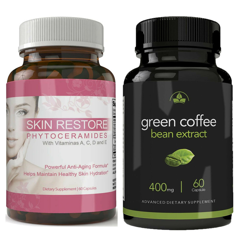 Skin Restore Collagen Supplement Green Coffee Weight Management Support 60 Caps