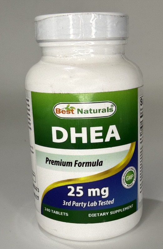 Best Naturals DHEA 25mg Supplement 240 Tablets Supports Hormone Balance EXP 2027