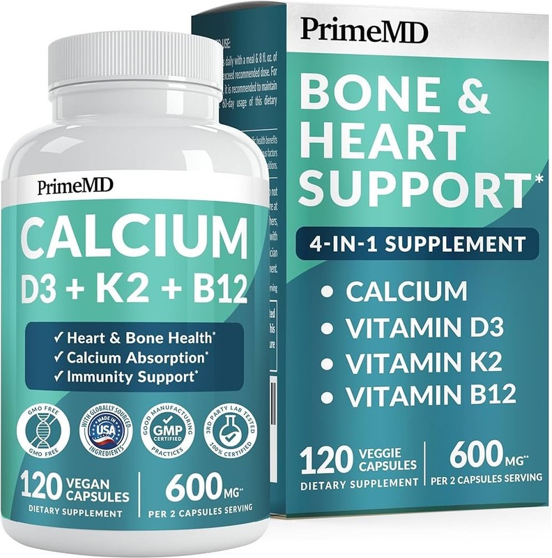 PrimeMD Calcium D3 K2 B12 Supplement 120 Capsules Exp 11/26