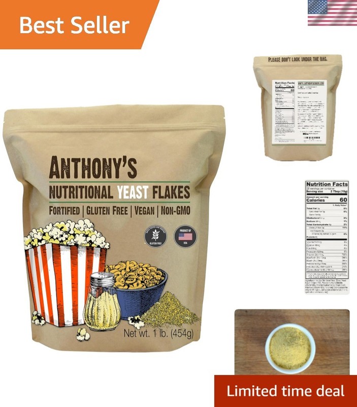 Nutritional Yeast Flakes 1lb Fortified Gluten Free
