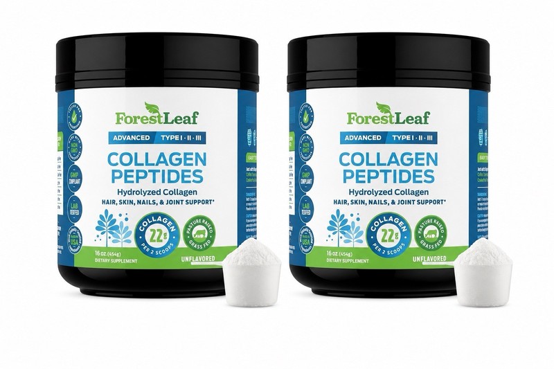 2 Containers ForestLeaf Collagen Peptides Powder Unflavored – 16 oz 12/27