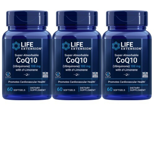 Life Extension Super-Absorbable Coq10 100mg Kaneka Ubiquinone d-Limonene 3X60gel