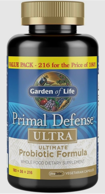 GARDEN OF LIFE PRIMAL DEFENSE ULTRA – ULTIMATE PROBIOTIC – 216 CAPSULES – NEW