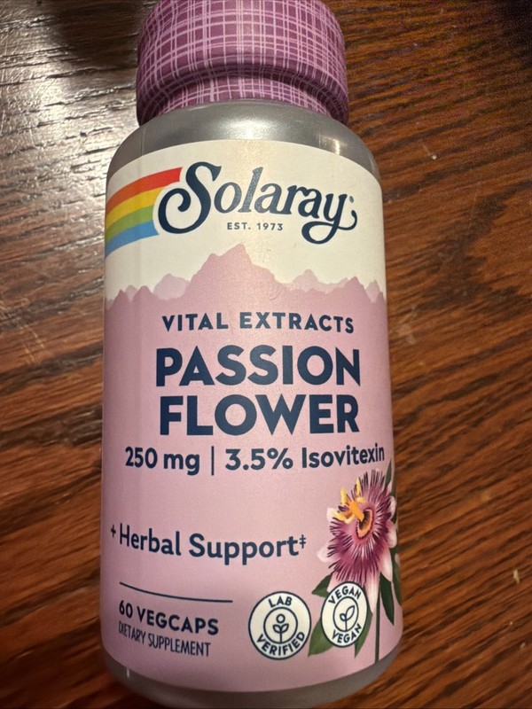 Solaray Passion Flower 250 mg 60 Caps EXP 08/27