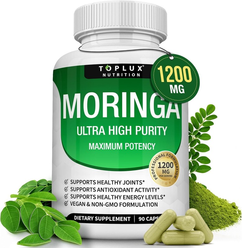 Toplux Moringa Capsules 1200mg – Pure Moringa Powder High Potency
