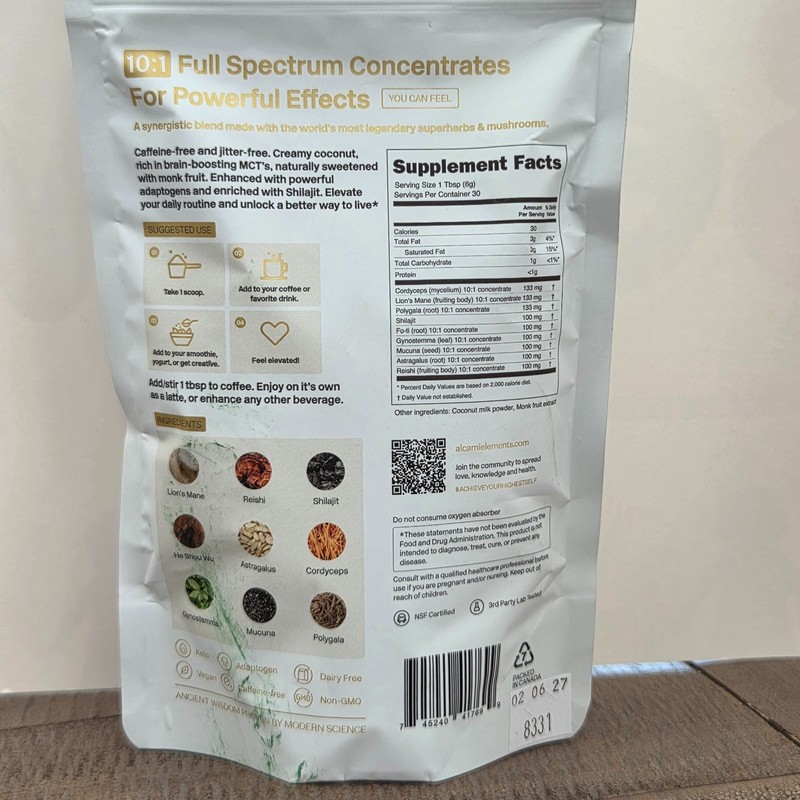 alcami elements Mushroom Coffee Creamer Superfood - Energy, Focus, Mood - 30 svg gallery