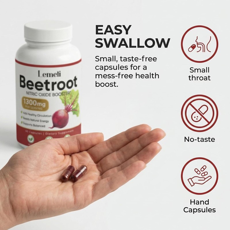 Lemeli Beetroot - 1300mg, Lemeli Beet Root Supplement 60 Capsules gallery