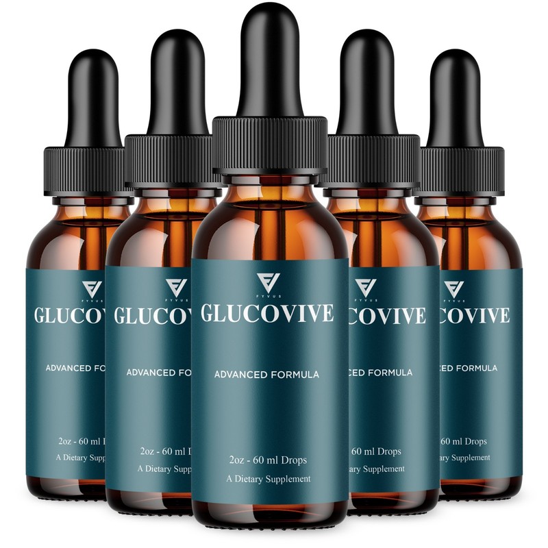 (5 Pack) Glucovive Advanced Blood Support, Gluco Vive Supplement Drops (10oz)