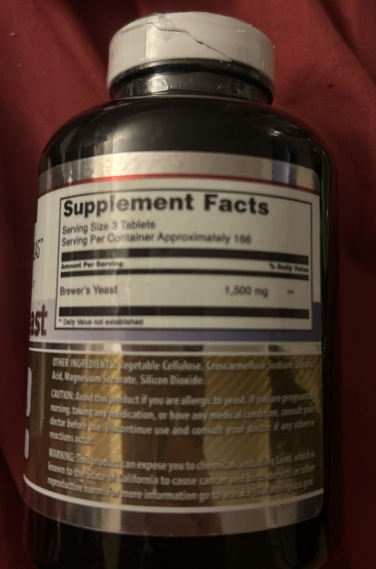 Amazing Formulas Brewers Yeast 1500mg Per Serving 500 Tablets Supplement 1/2027 gallery