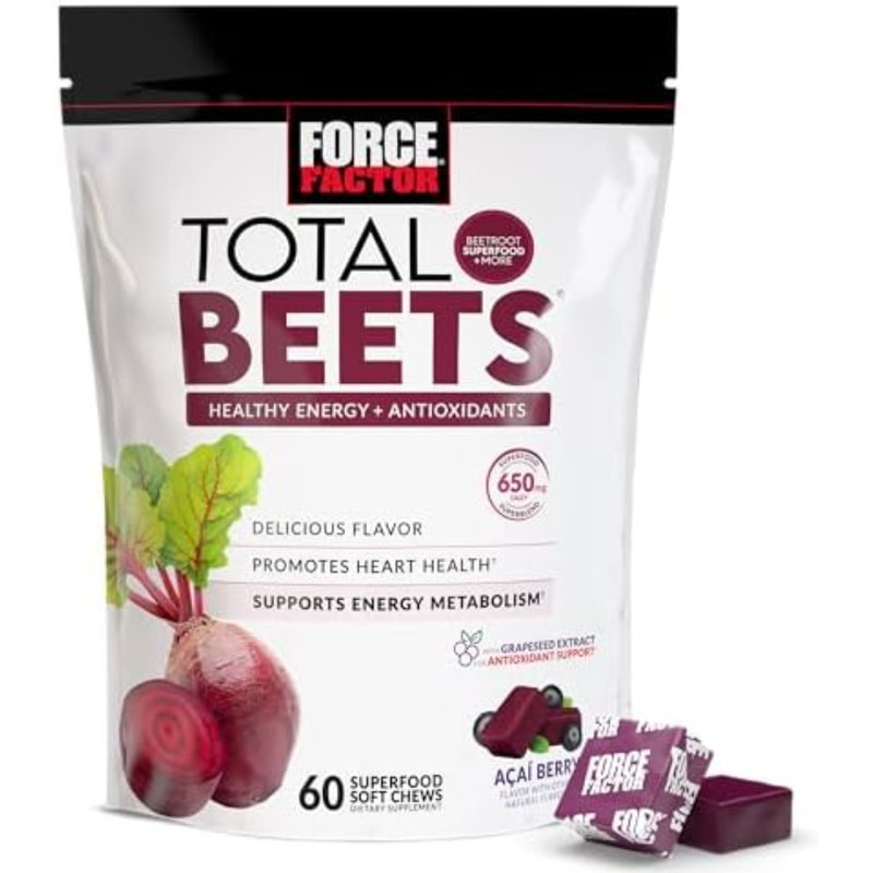 Force Factor Total Beets Blood Pressure Support, Beet Root Supplement Soft Chew