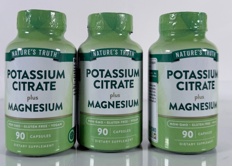 Nature’s Truth Potassium Citrate + Magnesium Supplement Lot of 3 EXP 03/2027