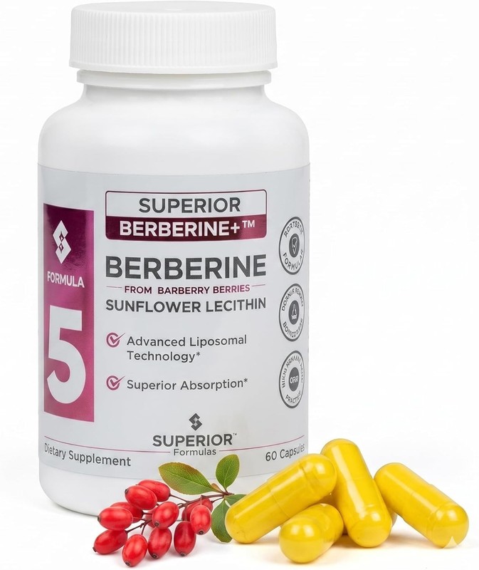 Superior Formulas Berberine+ & Sunflower Lecithin Cholesterol Support Supplement