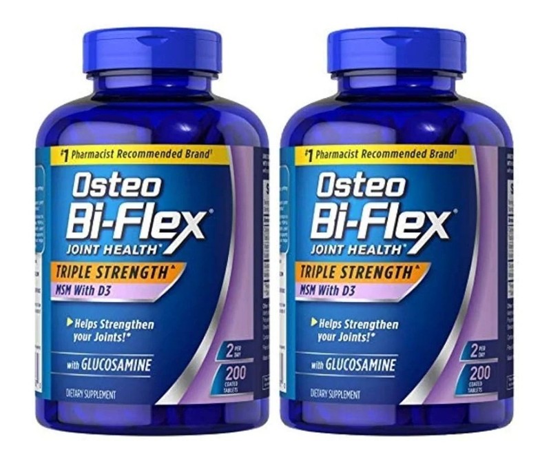 2 Pack OSTEO BI-FLEX 200 tablets Triple Strength Glucosamine MSM D3 EXP 2027+