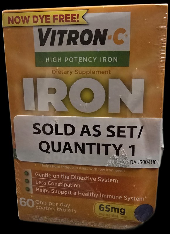 Vitron C Iron Supplement with Vitamin C 60 Tablets- 2 pack!