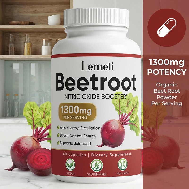 Lemeli Beetroot - 1300mg, Lemeli Beet Root Supplement 60 Capsules gallery