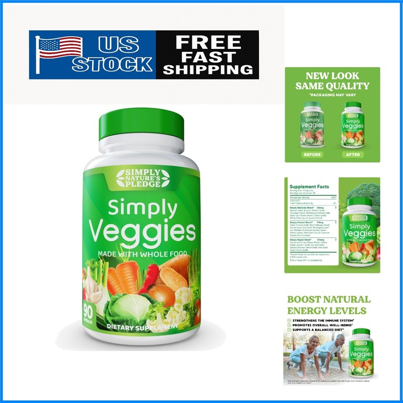 42 Whole Food Superfoods in 90 Capsules – Soy Free & Nutrient-Rich