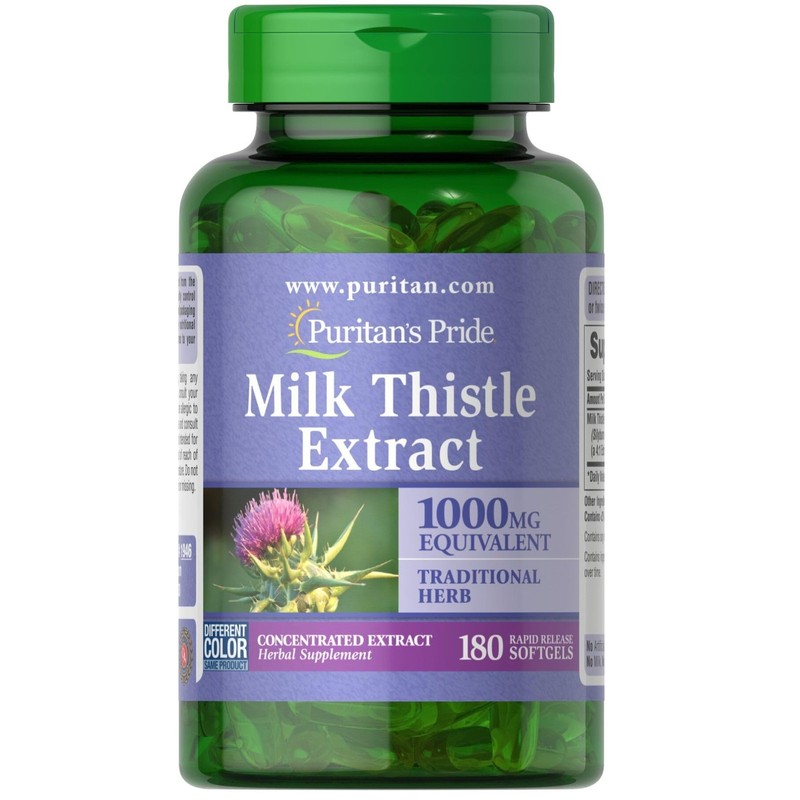 Puritan’s Milk Thistle 4:1 Extract 1000Mg 180 Softgels (Silymarin)