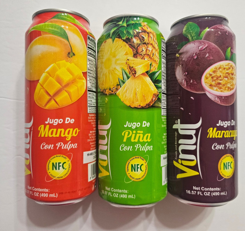 Vinut Mango, Pineapple, Marcuja Juice With Pulp (16.57 fl oz, 3 cans)