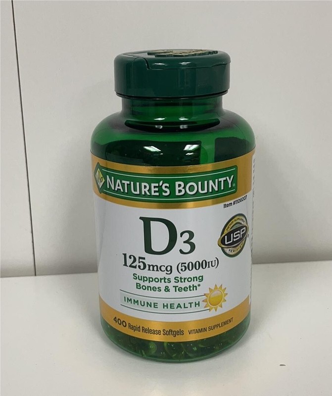 Nature’s Bounty Vitamin D3 125 mcg, 400 Softgels