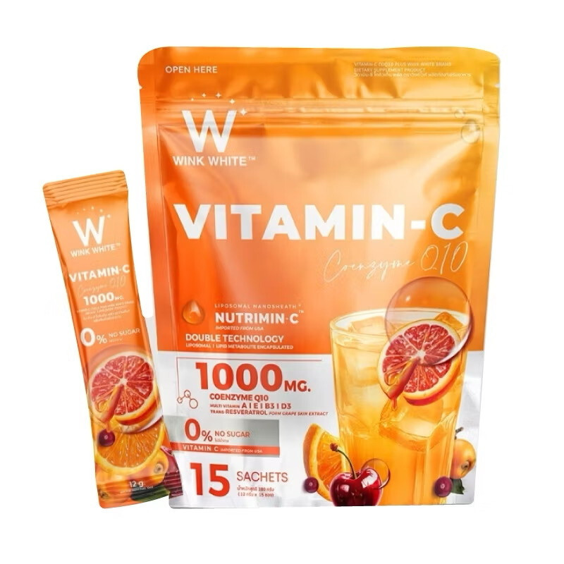 New Wink White Vitamin C Lycopene Powder Drink Dietary Supplement 15 Sachets