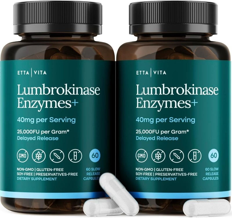 Potent Lumbrokinase Supplement (120 Servings) 40mg/Serving (Max Activity – 800..