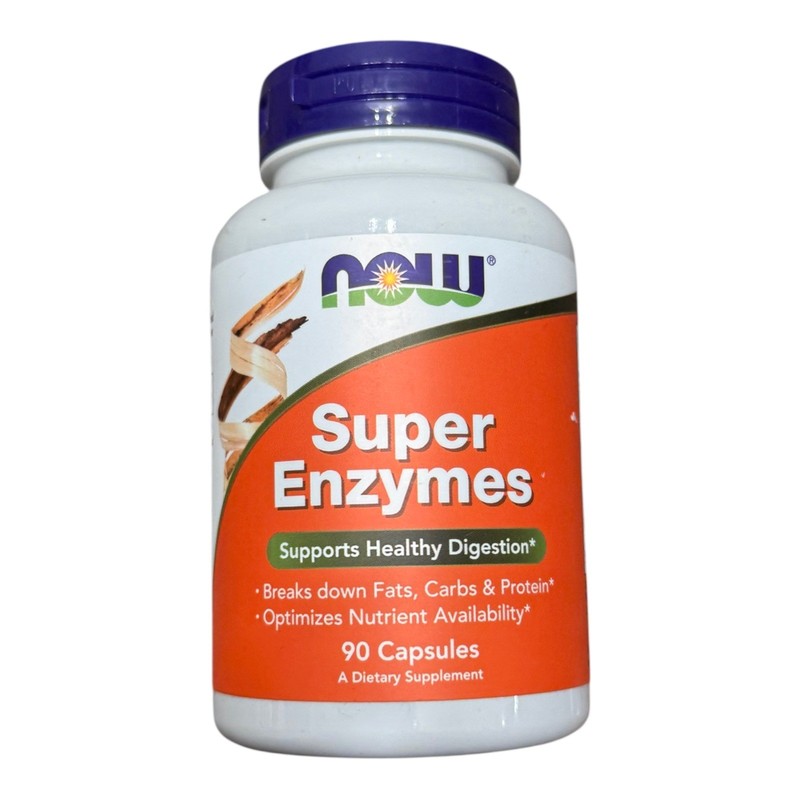 NOW Foods Super Enzymes 90Caps BetaineBromelainOx BilePancreatinPapaya
