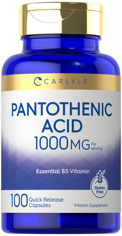 Pantothenic Acid | 1000mg | 100 Capsules | B5 Vitamin | Non-GMO | by Carlyle