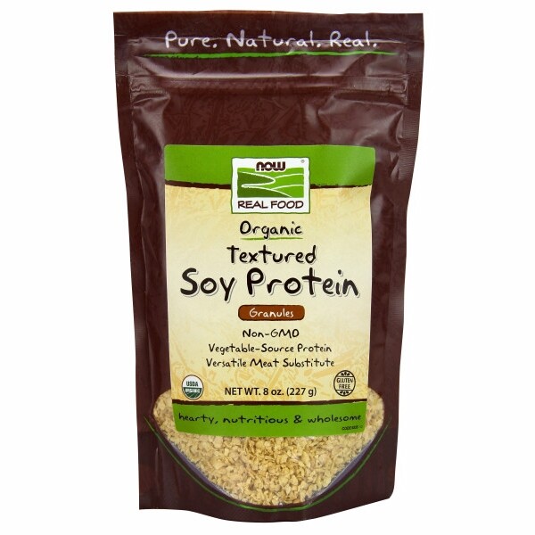 Textured Soy Protein Granules-Certified Organic 8 OZ By Now Foods