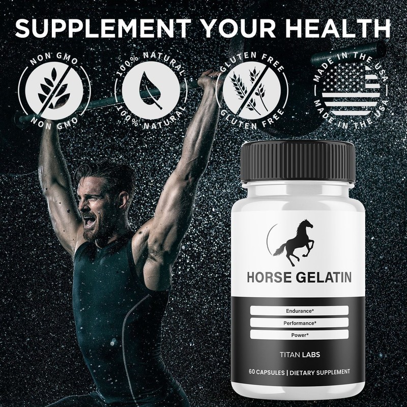 (1 Pack) Horse Gelatin Advanced Male Support Supplement HorseGelatin 60 Capsules gallery