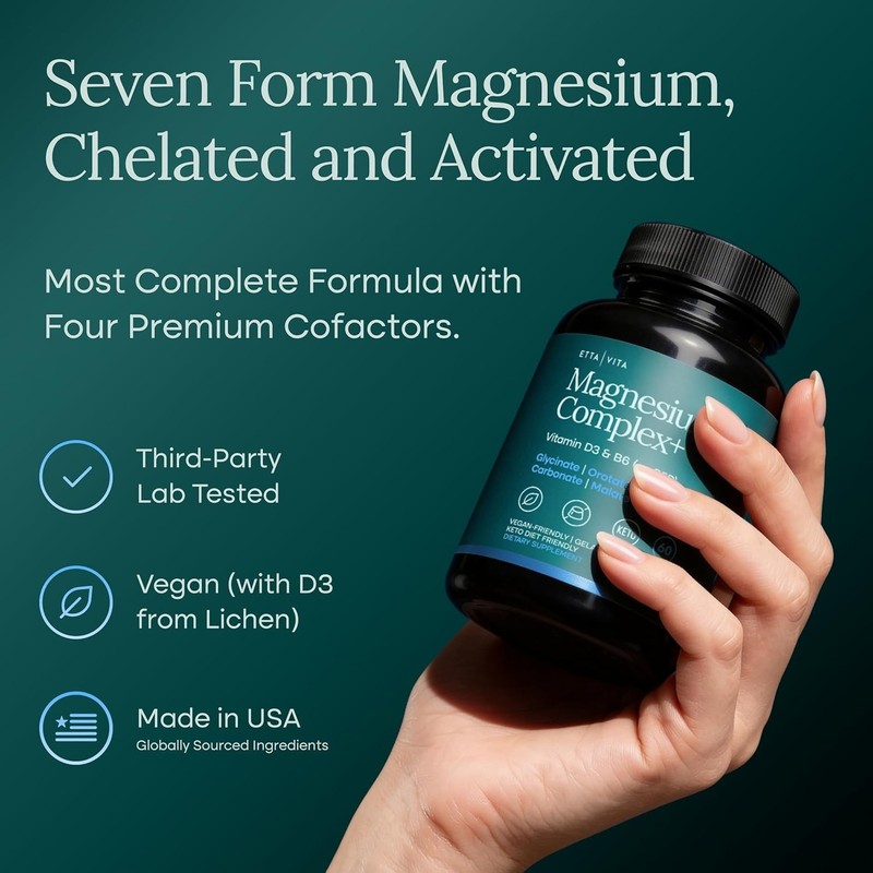 Magnesium Glycinate Complex (7-in-1) 500mg, Supports Sleep & Muscle Health, 60ct gallery