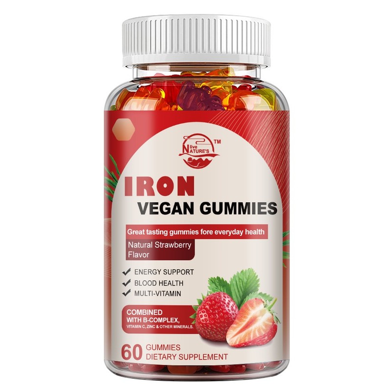 Iron Gummies – with Vitamin C – Energy and Immune Support Hemoglobin Production