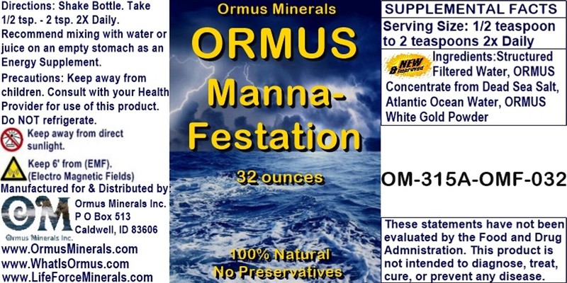 Ormus Manna-Festations - 32oz, Monatomic Ormus gold liquid Energy Focus Immune gallery