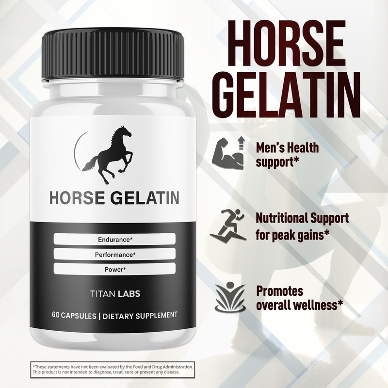 (3 Pack) Horse Gelatin Advanced Male Support Supplement HorseGelatin 180 Capsule gallery