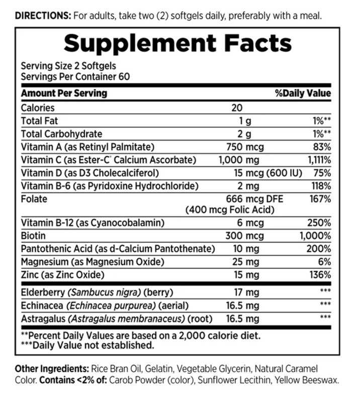 Nature’s Bounty Immune 24 Hour + Immune Support Softgels, 1000mg Vitamin C (120 gallery