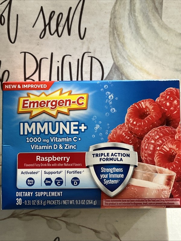 Emergen-C Immune + Triple Action; Raspberry ; 30 Packets Exp 12/26
