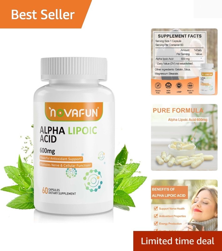 Alpha-Lipoic-Acid 600mg Capsules, ALA-Supplement for Nerve Health, Antioxidan…
