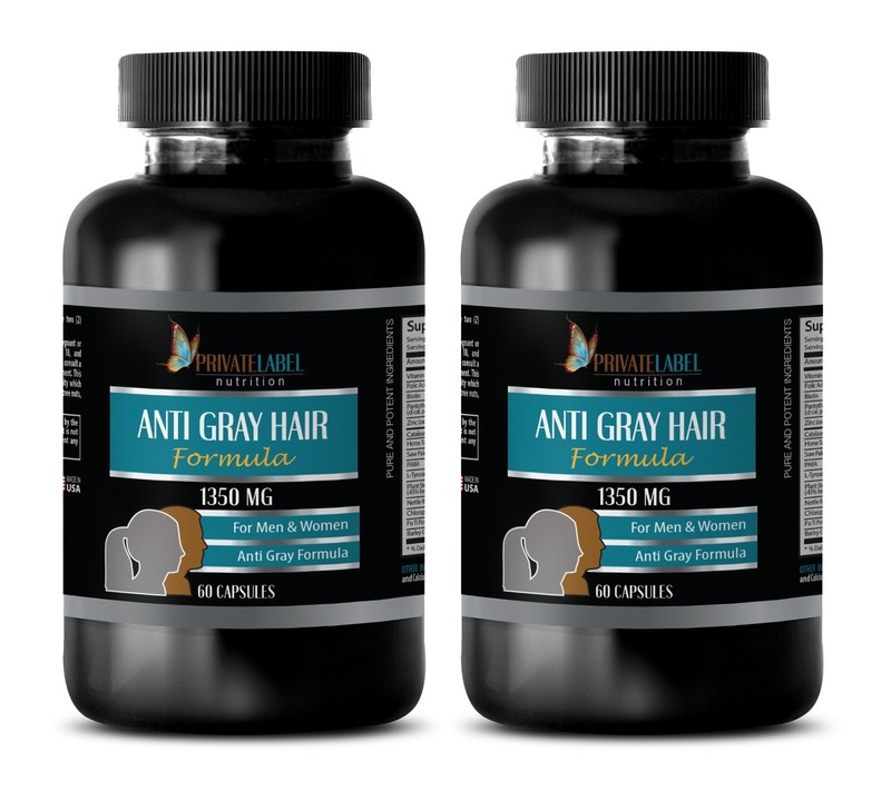 Gray hair reversal – ANTI GRAY HAIR – Hair color restoration 2 Bottles 120 Caps